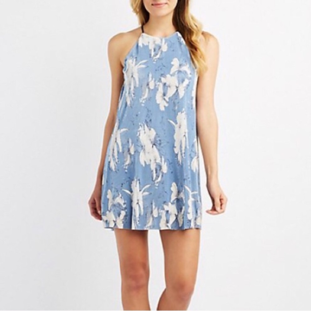 Baby Blue Pleated Shift Dress